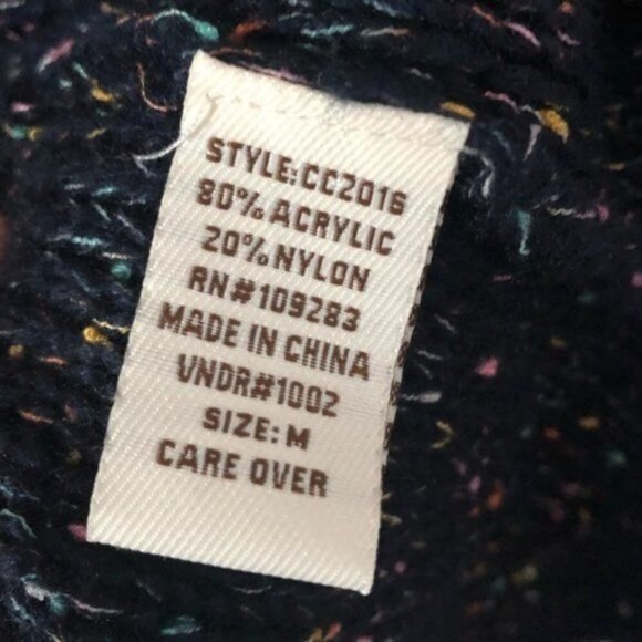 𝅺VINTAGE Havana Blue Pullover Sweater with Front Zippers size Medium - Picture 9 of 9